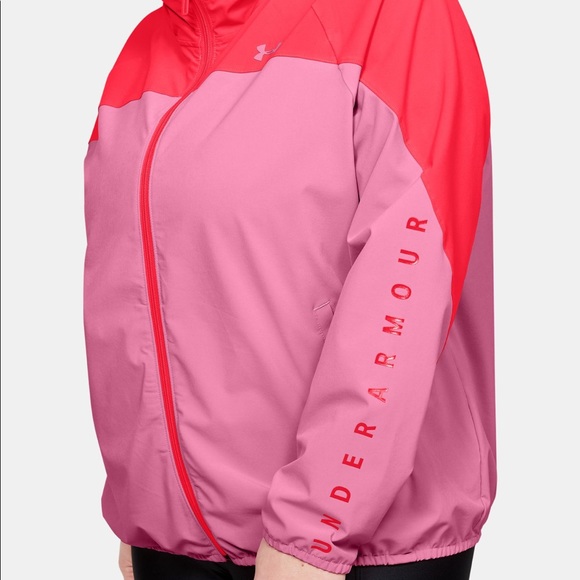 Plus Under Armour Woven Branded Full Zip Hoodie - Picture 4 of 6